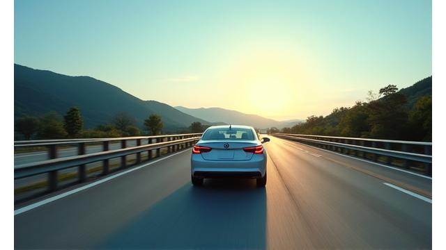 日本の高速道路を走行する車の様子