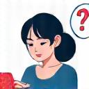 困った顔の女性がスマートフォンを操作しているイラスト